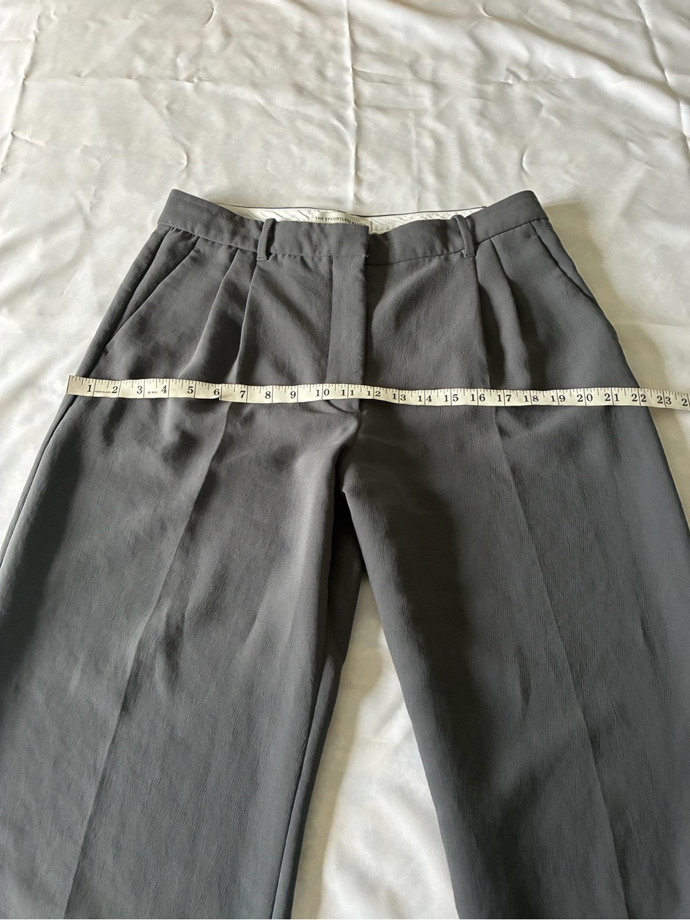 ARITZIA Charcoal Pleated Wide Leg High-Waist Trousers Size 14 - Picture 10 of 12